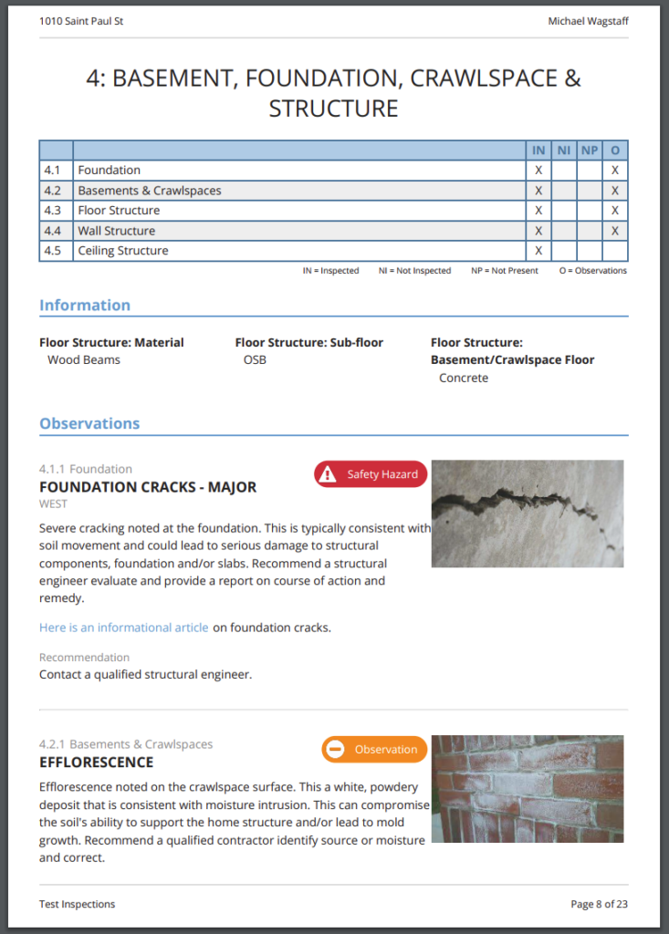 Spectora PDF home inspection report